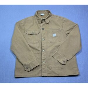 Pointer Brand L.C. King Chore Coat Jacket Mens L Brown Duck Canvas USA Workwear